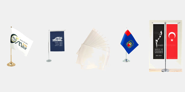 Logo Baskılı Masa Bayrakları