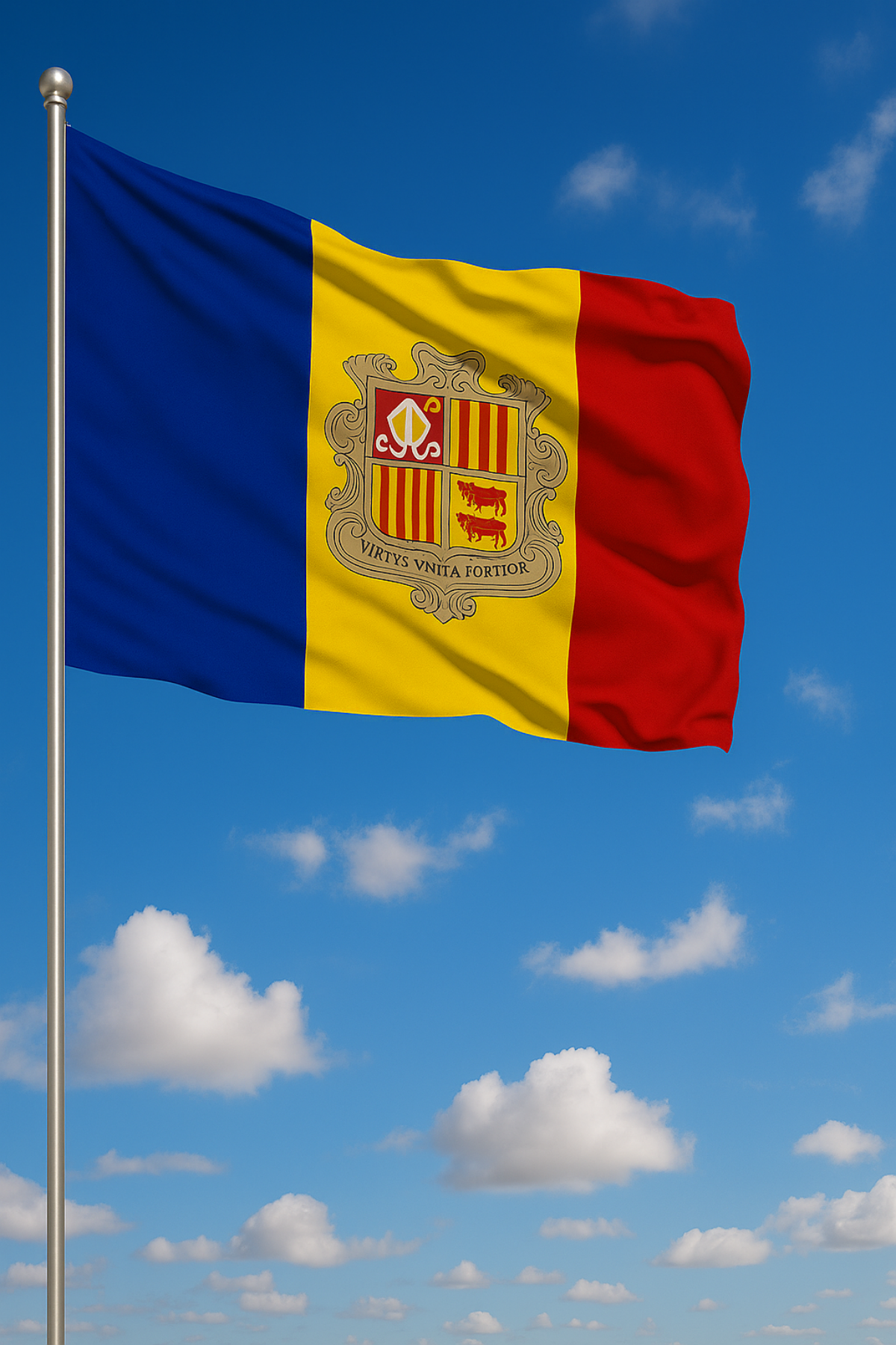 Andorra Bayrağı detay görünümü