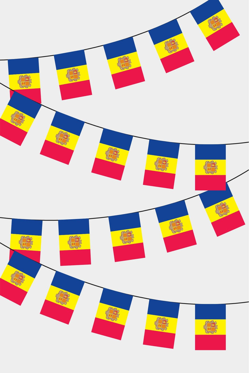 Andorra Dikdörtgen Süsleme Bayrak