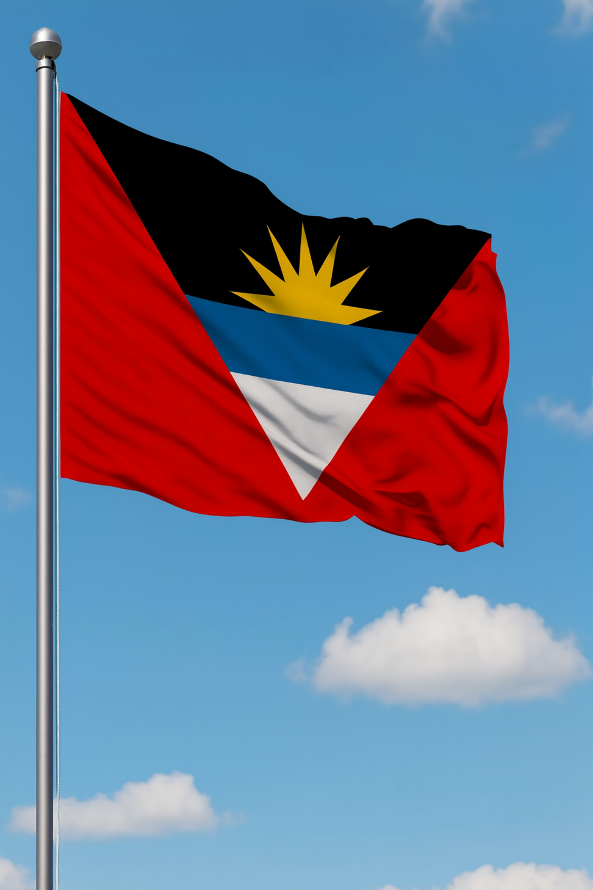 Antigua ve Barbuda Bayrağı detay görünümü