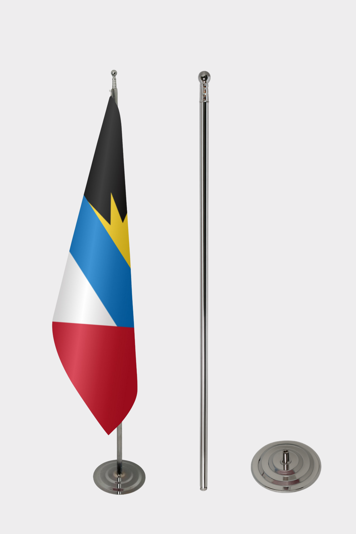 Antigua ve Barbuda Makam Bayrağı Seti yakın çekim