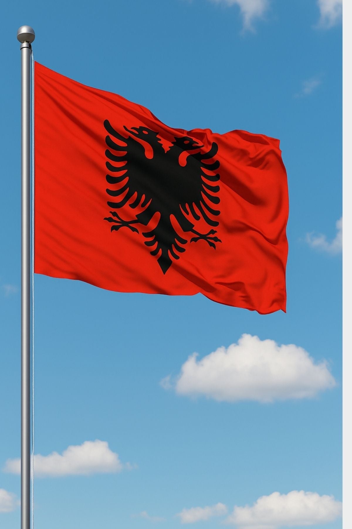 Arnavutluk Bayrağı yakın çekim