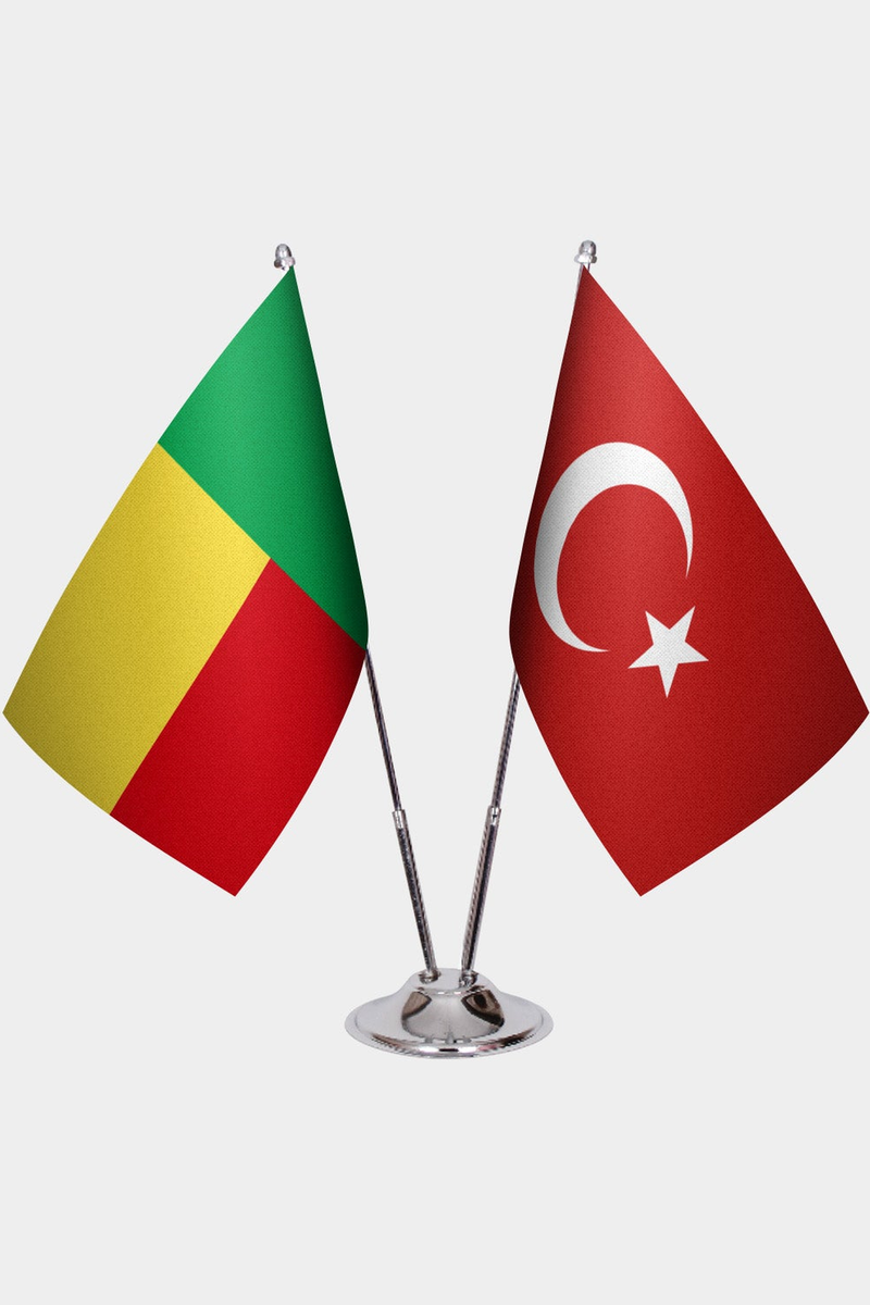 Benin ve Türkiye İkili Masa Bayrağı Seti