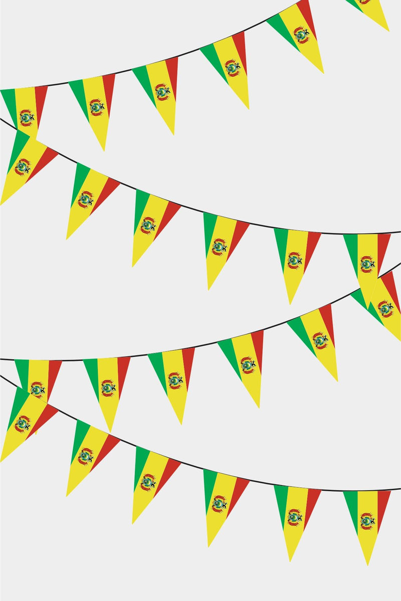 Bolivya Üçgen Süsleme Bayrak