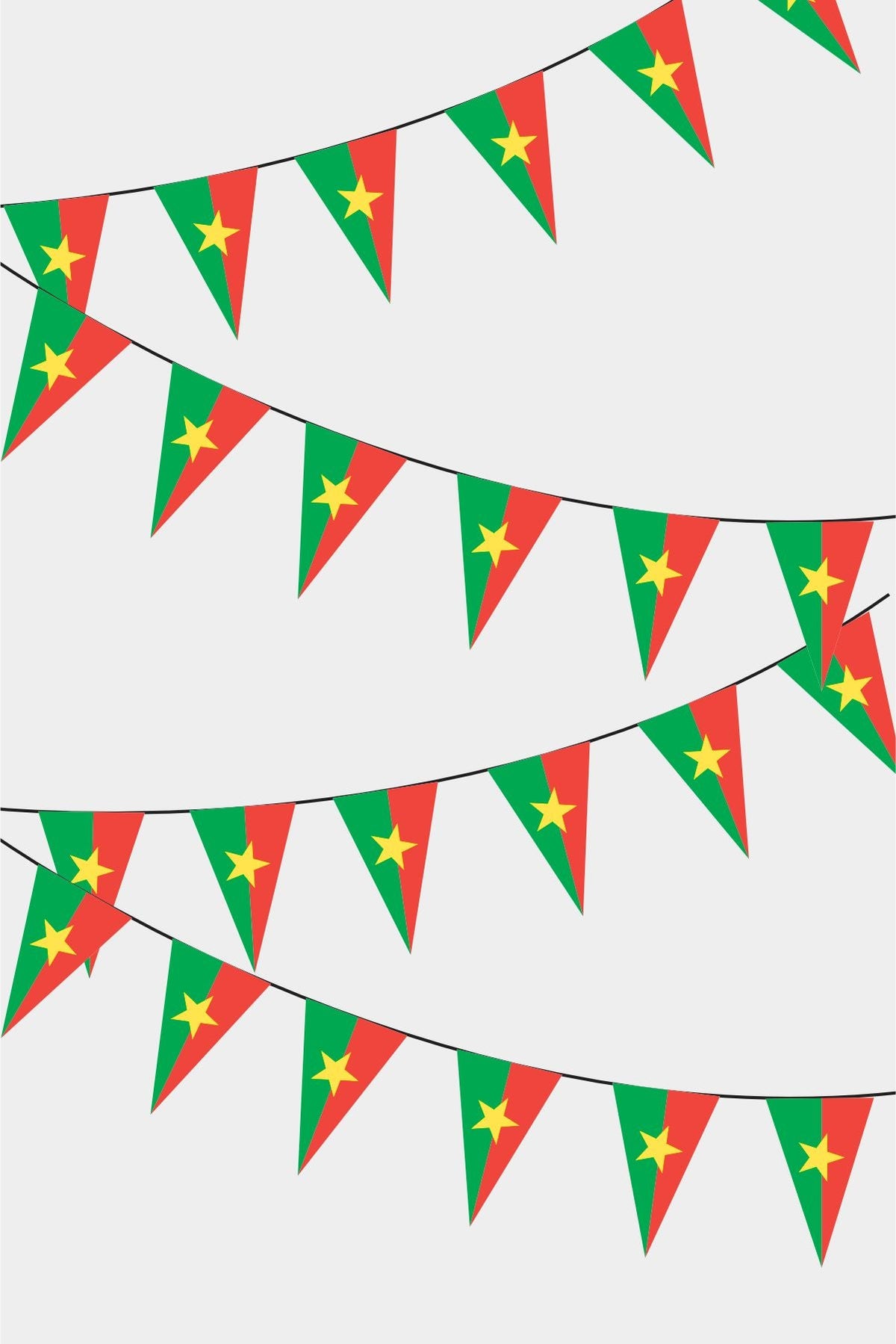 Burkina Faso Üçgen Süsleme Bayrak