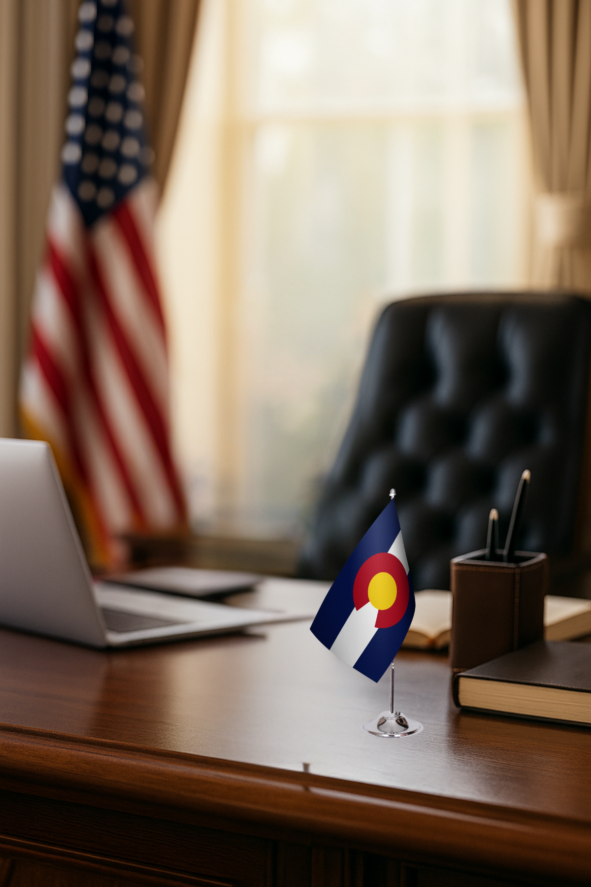 Colorado Eyalet Masa Bayrağı detay görünümü