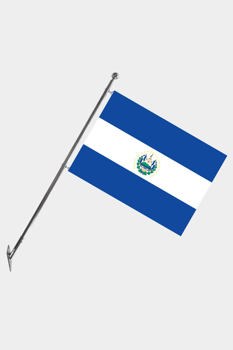 El Salvador Teleskopik Duvar Bayrağı Seti