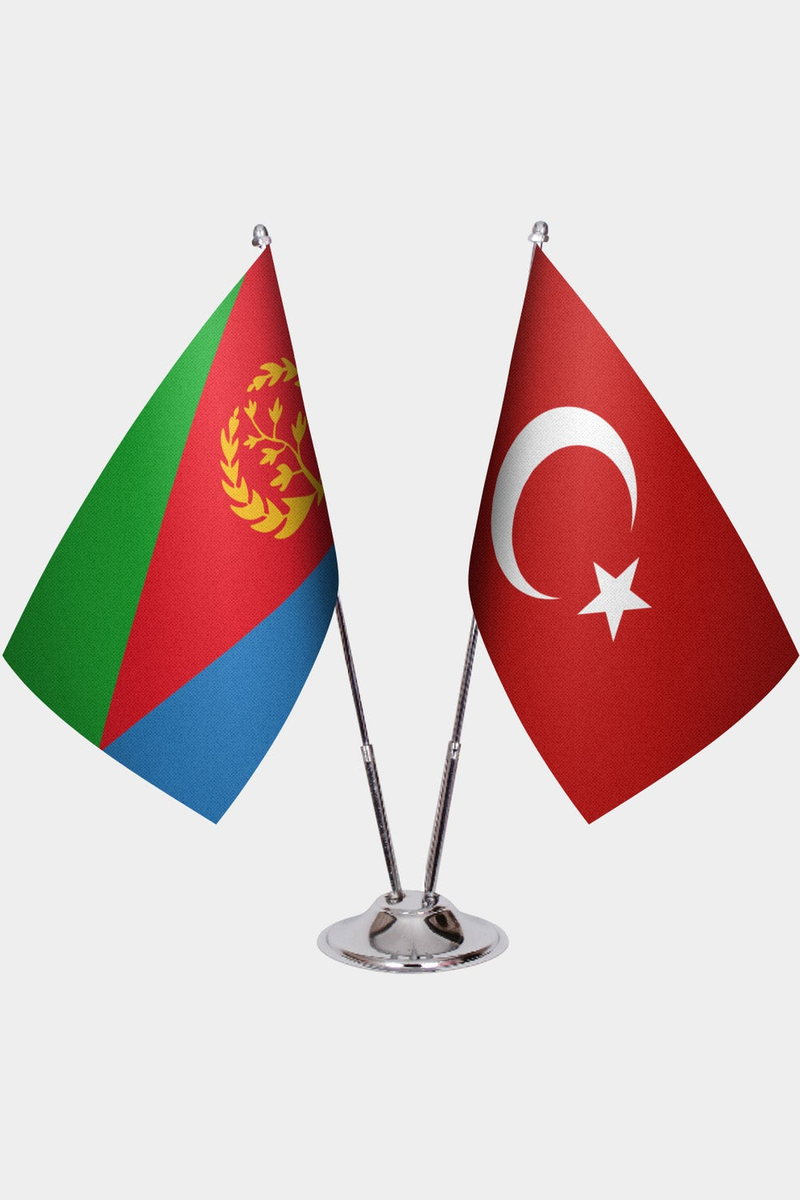 Eritre ve Türkiye İkili Masa Bayrağı Seti