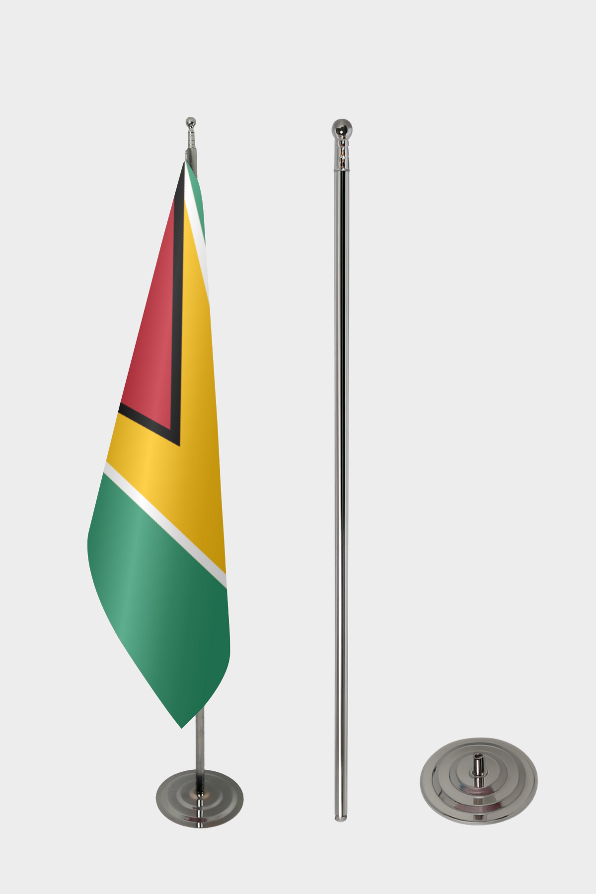 Guyana Makam Bayrağı Seti yakın çekim