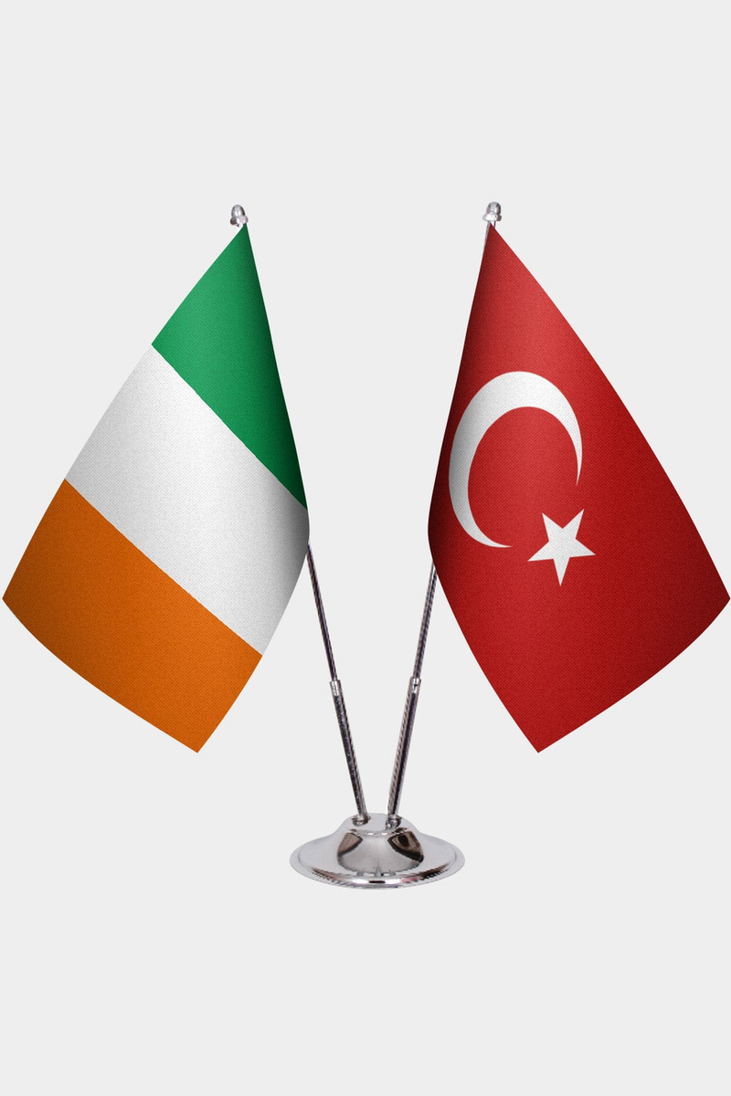 İrlanda ve Türkiye İkili Masa Bayrağı Seti