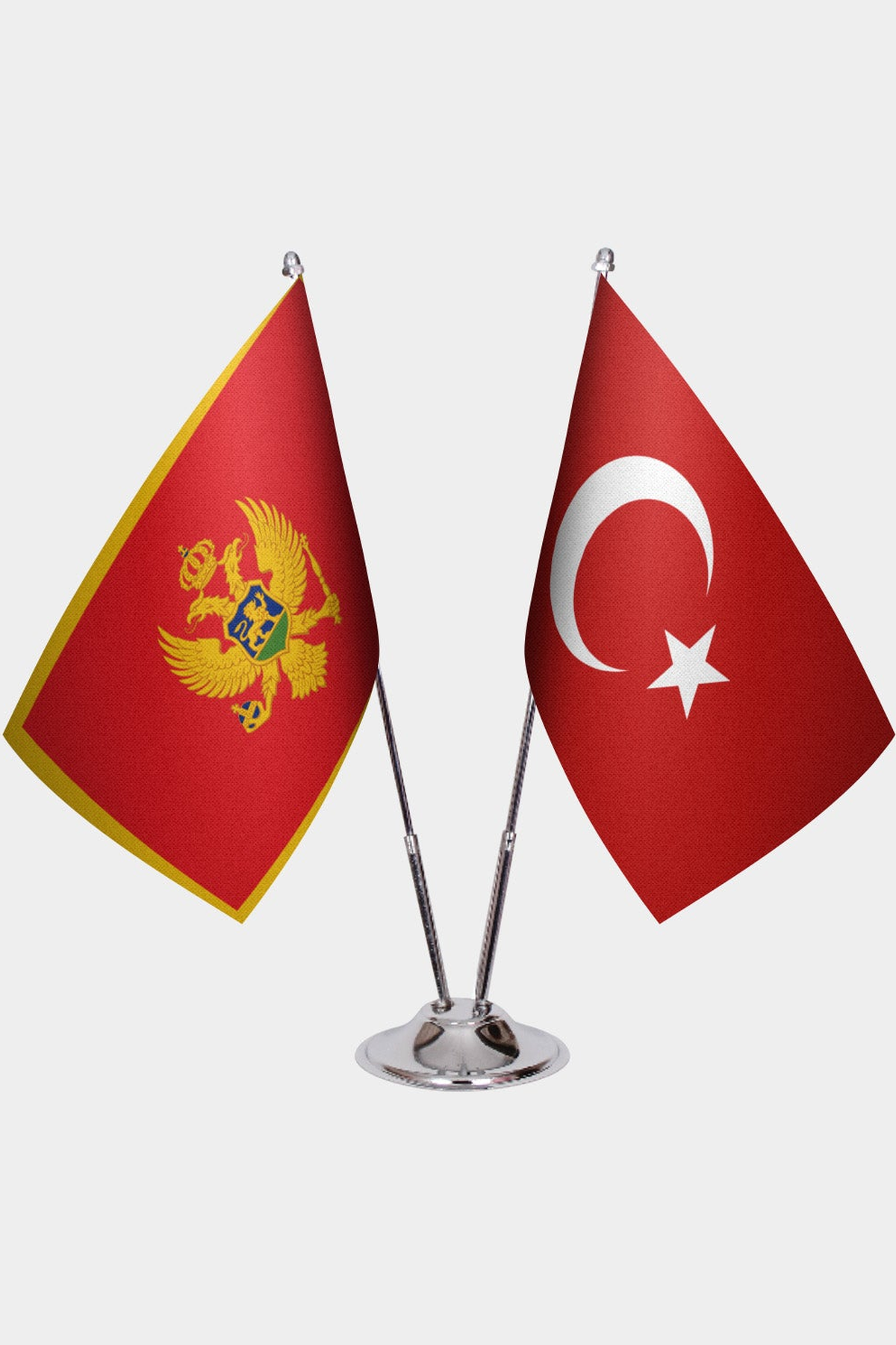 Karadağ ve Türkiye İkili Masa Bayrağı Seti