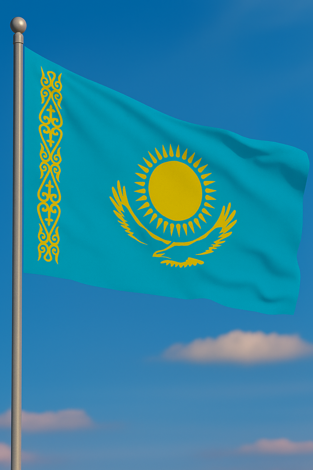 Kazakistan Bayrağı detay görünümü