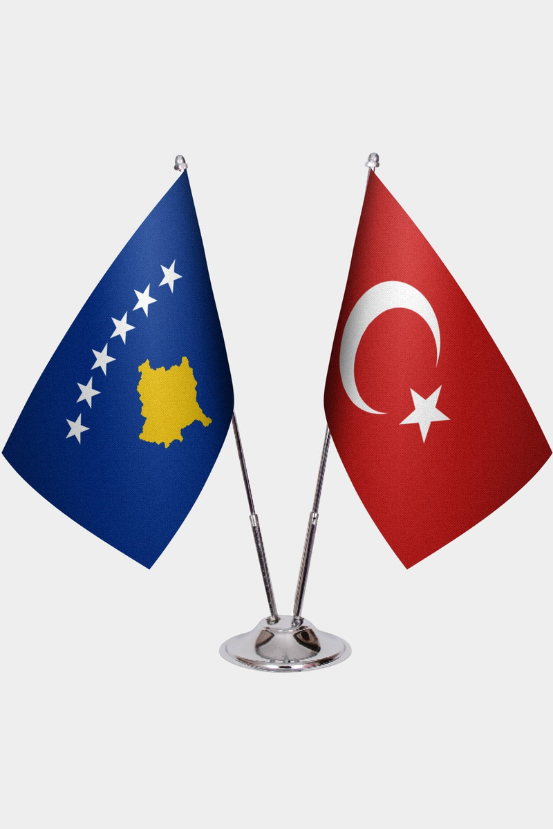 Kosova ve Türkiye İkili Masa Bayrağı Seti