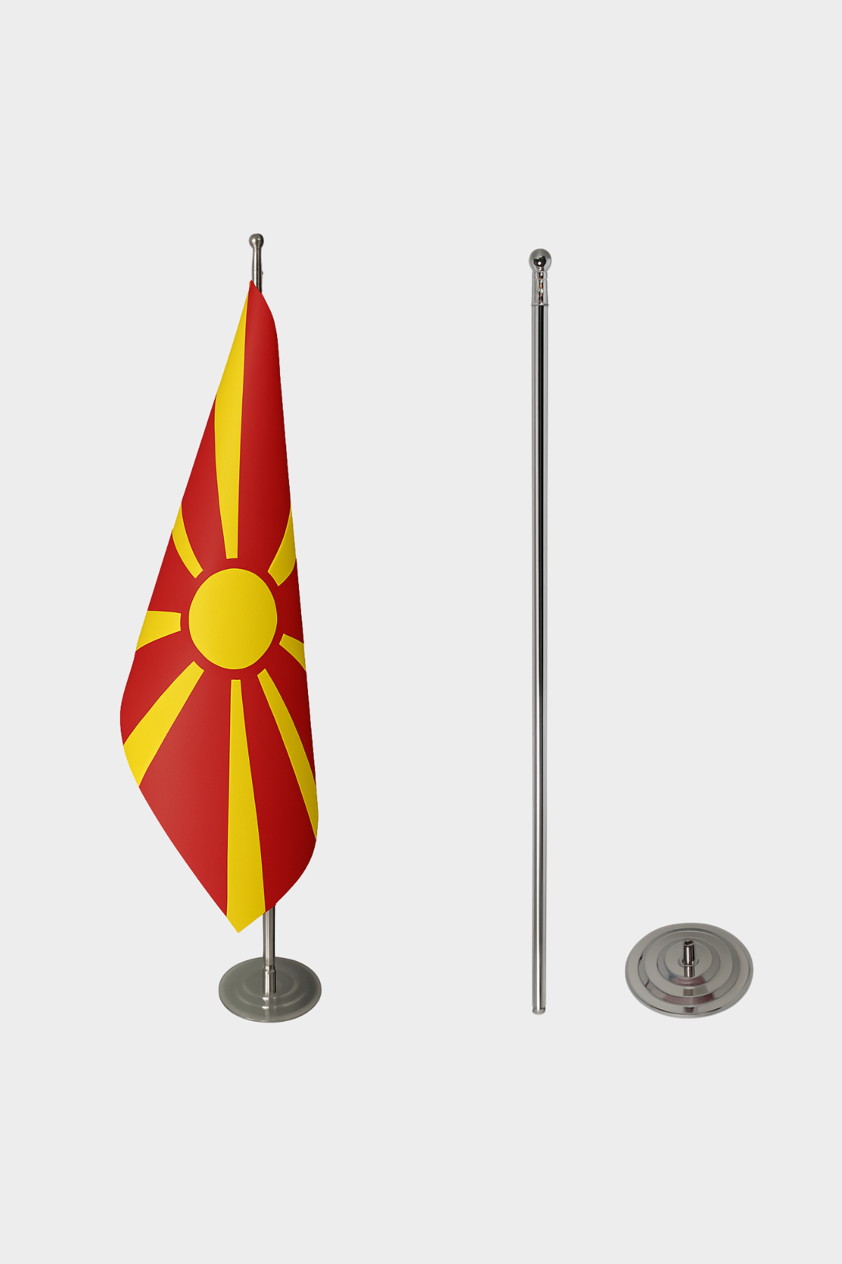 Kuzey Makedonya Makam Bayrağı Seti yakın çekim