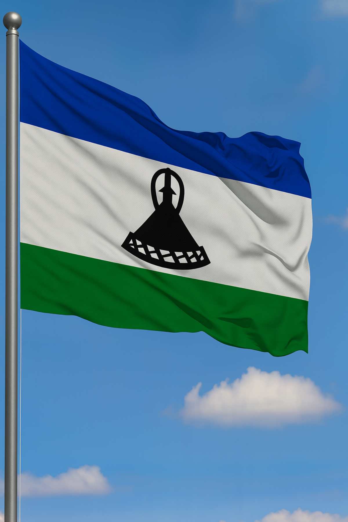 Lesotho Bayrağı detay görünümü
