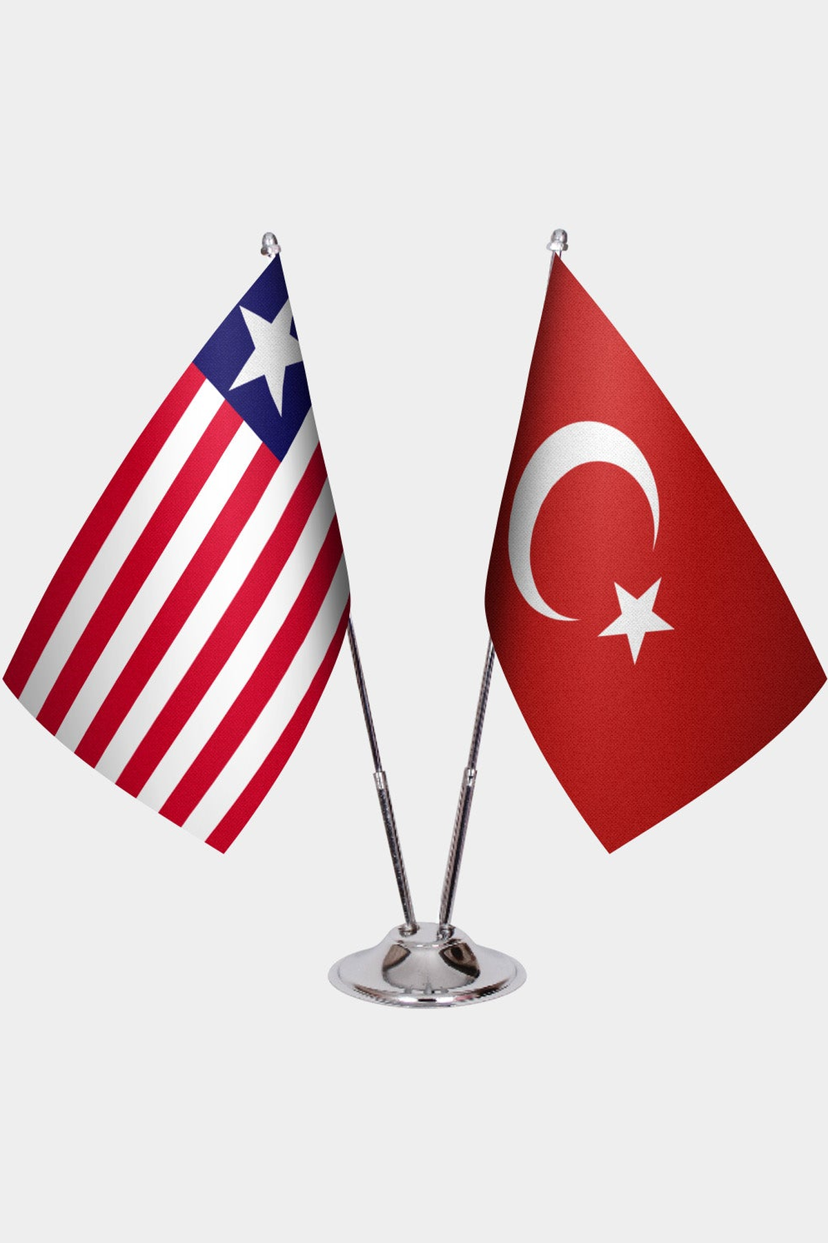Liberya ve Türkiye İkili Masa Bayrağı Seti