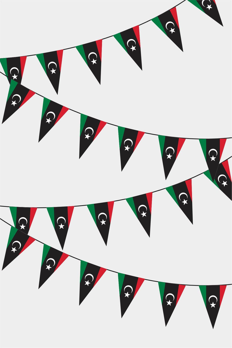 Libya Üçgen Süsleme Bayrak