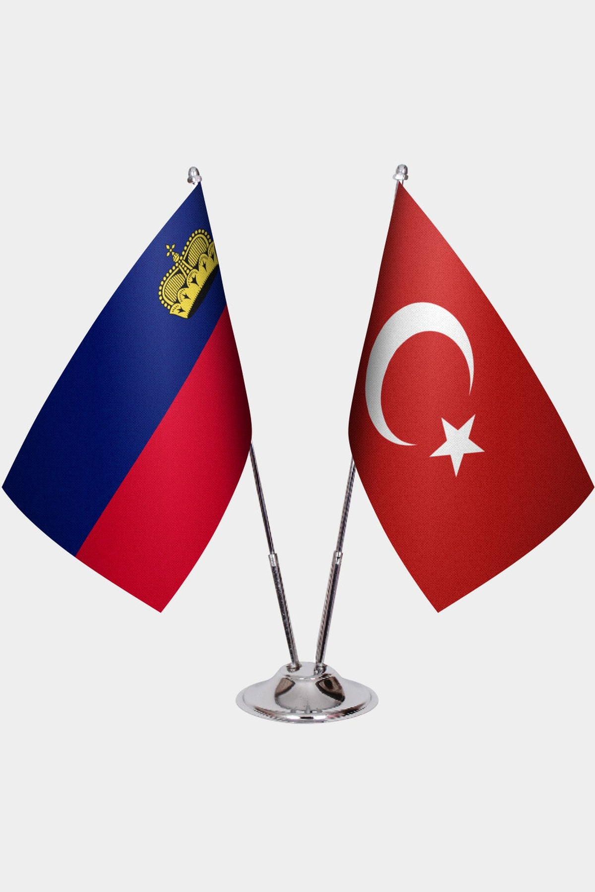 Lihtenştayn ve Türkiye İkili Masa Bayrağı Seti