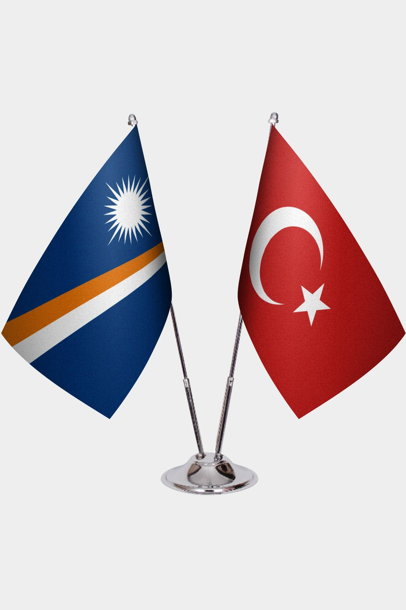 Marshall Adaları ve Türkiye İkili Masa Bayrağı Seti