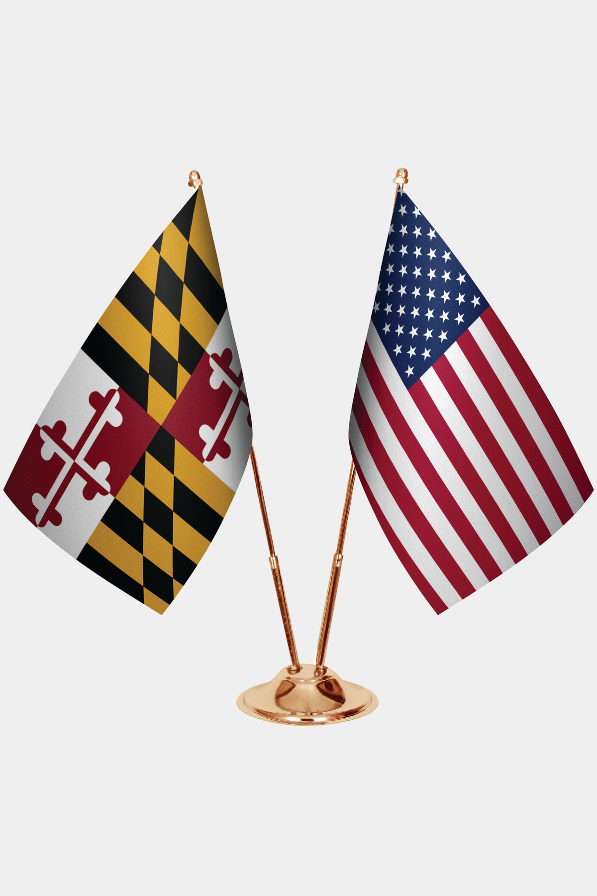 Maryland ve ABD İkili Masa Bayrağı Seti yakın çekim