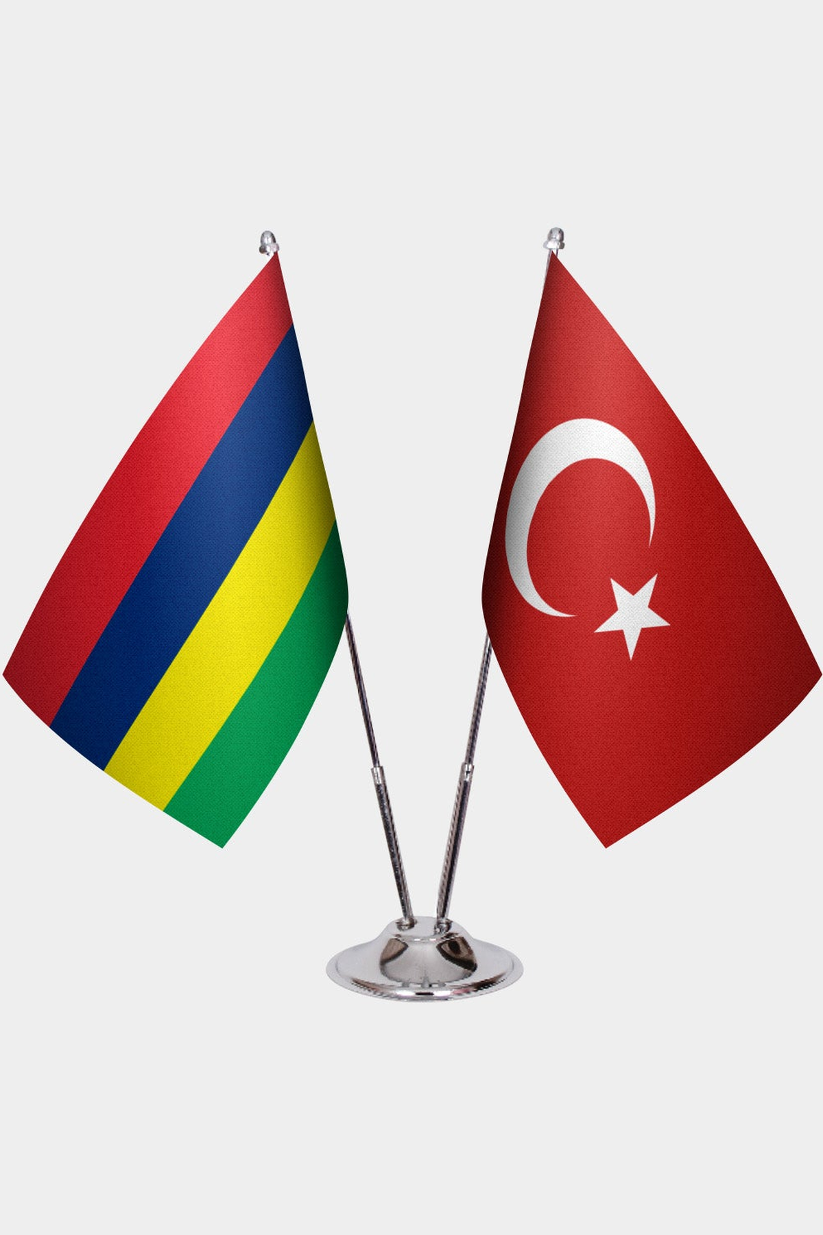 Mauritius ve Türkiye İkili Masa Bayrağı Seti