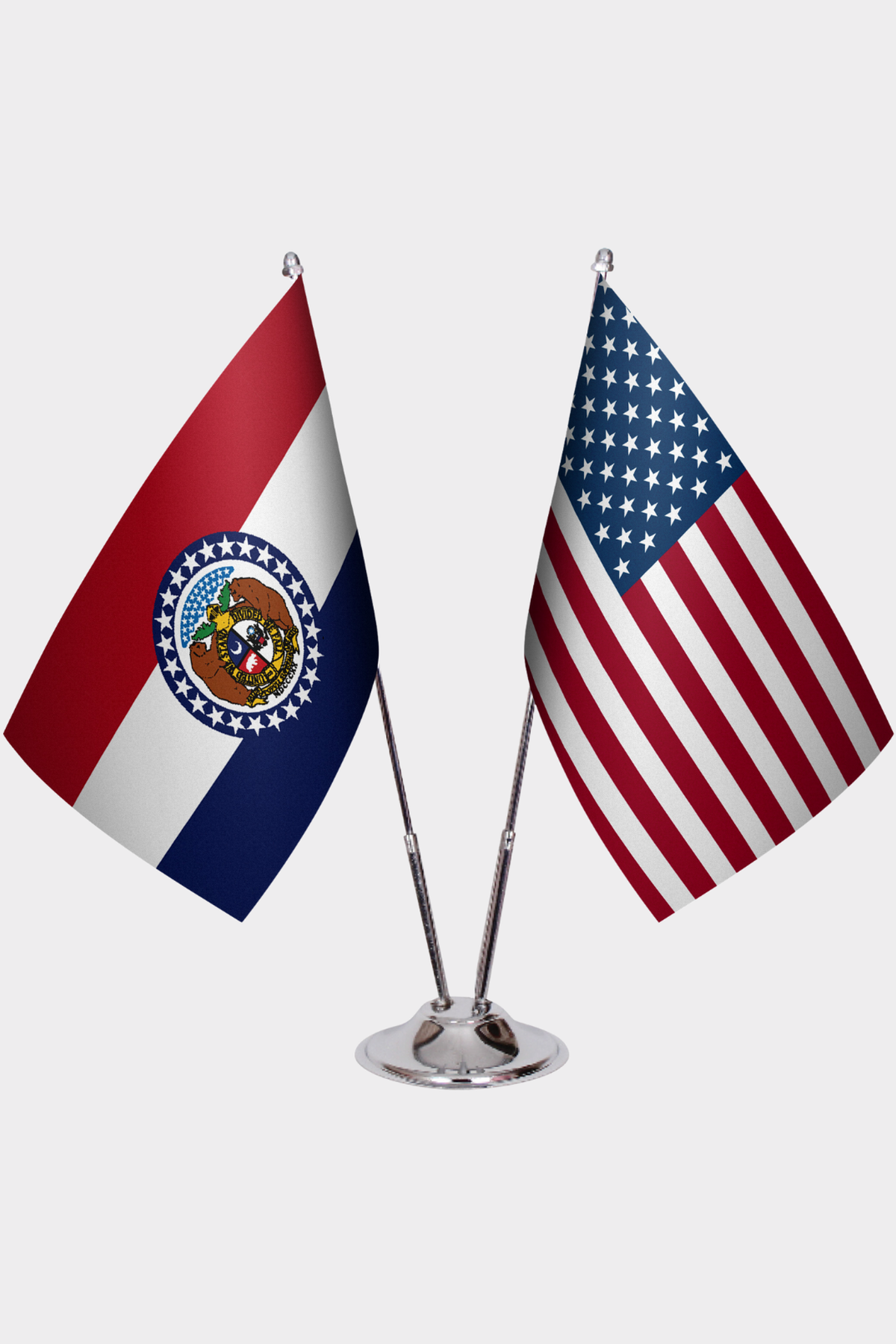 Missouri ve ABD İkili Masa Bayrağı Seti