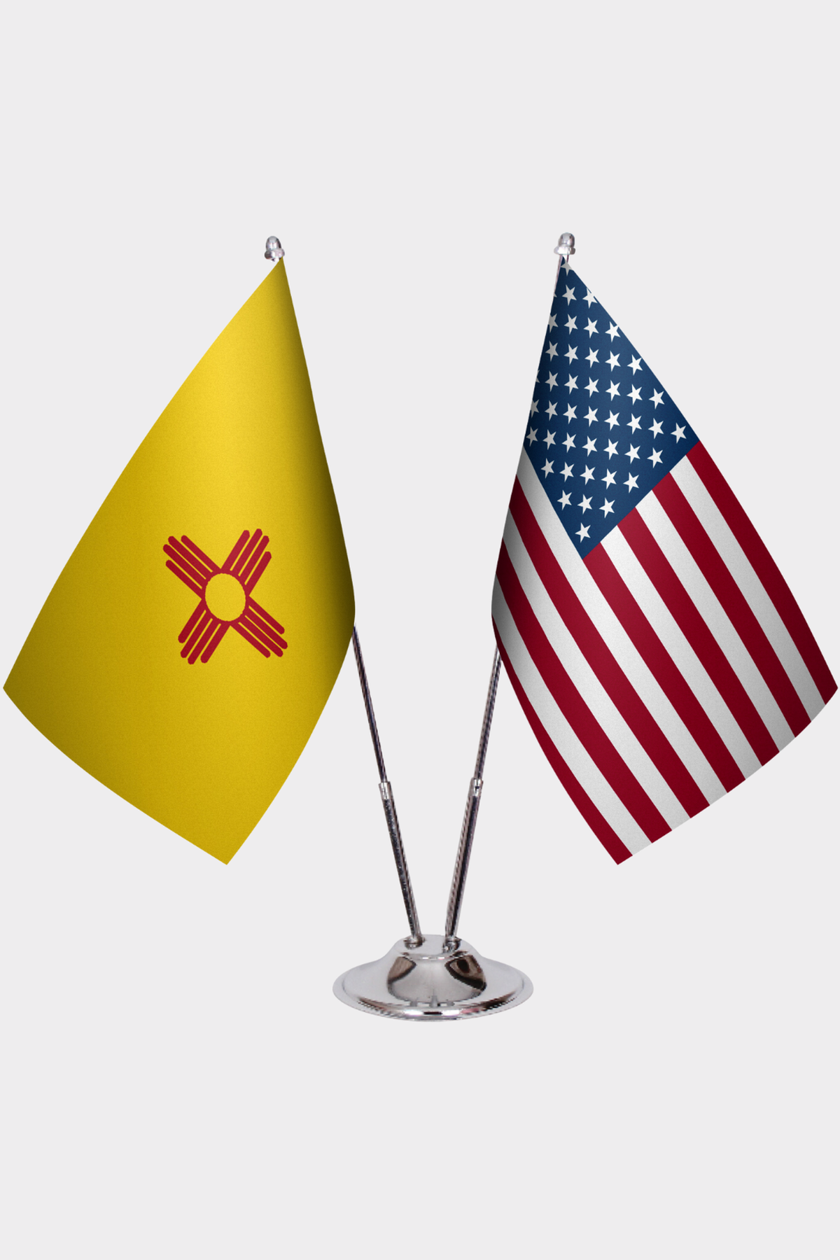 New Mexico ve ABD İkili Masa Bayrağı Seti