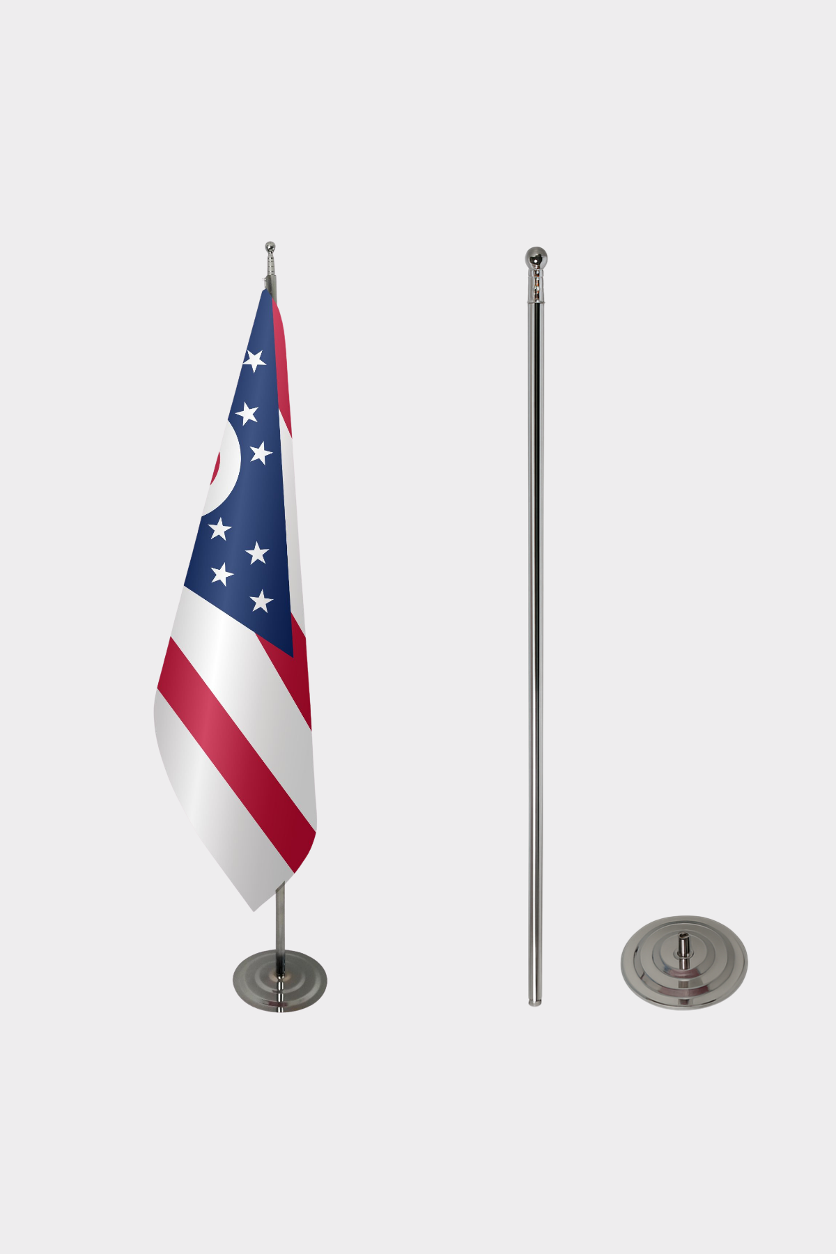 Ohio Makam Bayrağı Seti yakın çekim
