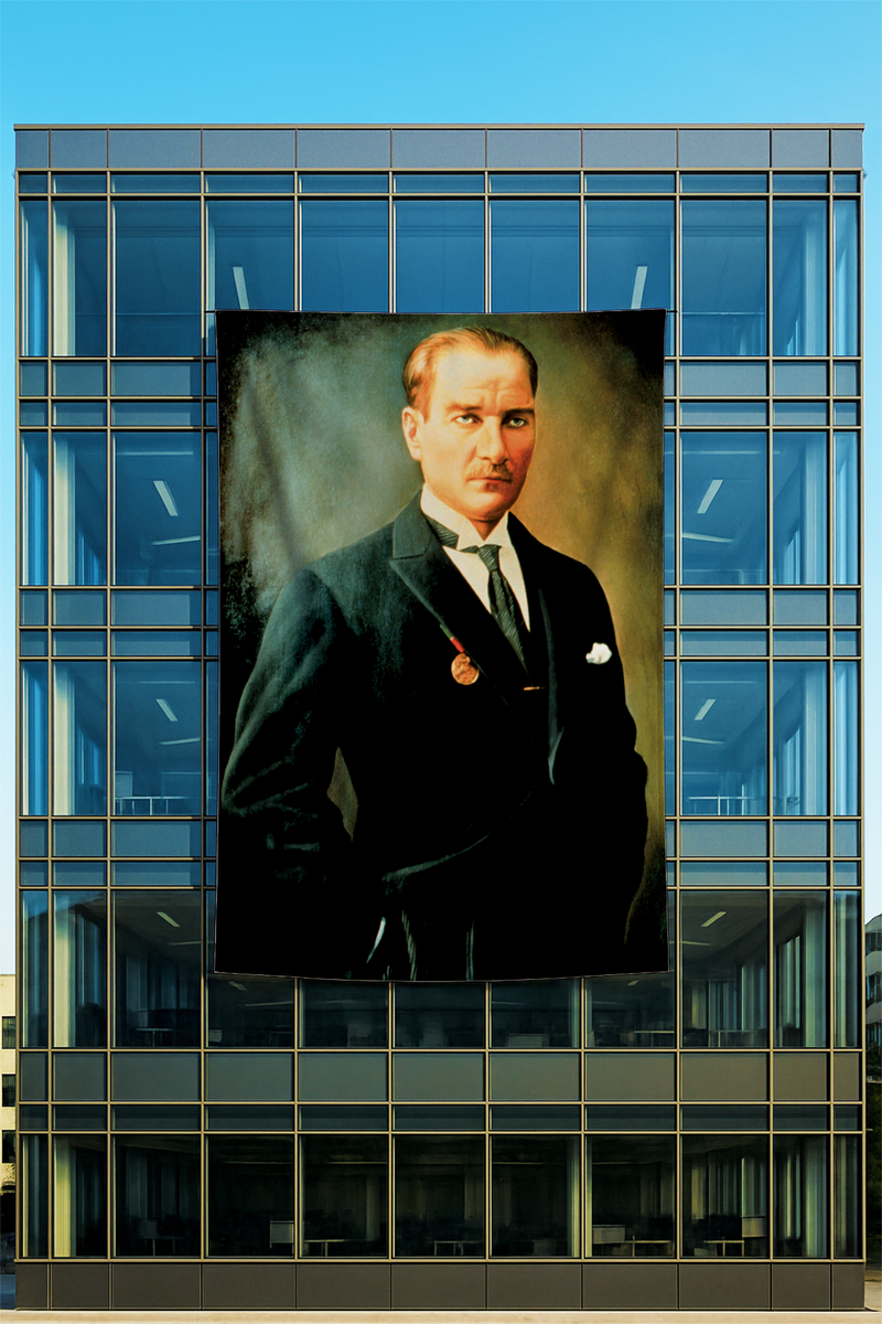 Raşel Kumaş Madalyalı Atatürk Posteri Klasik Tablo
