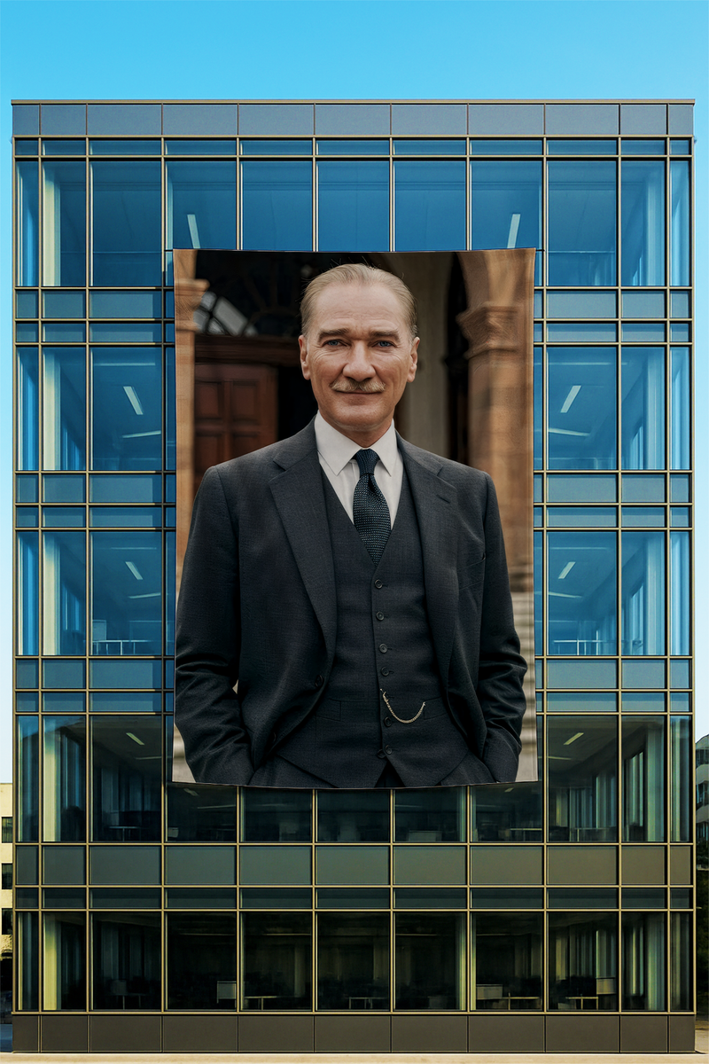 Raşel Kumaş Ayakta Tam Boy Atatürk Posteri