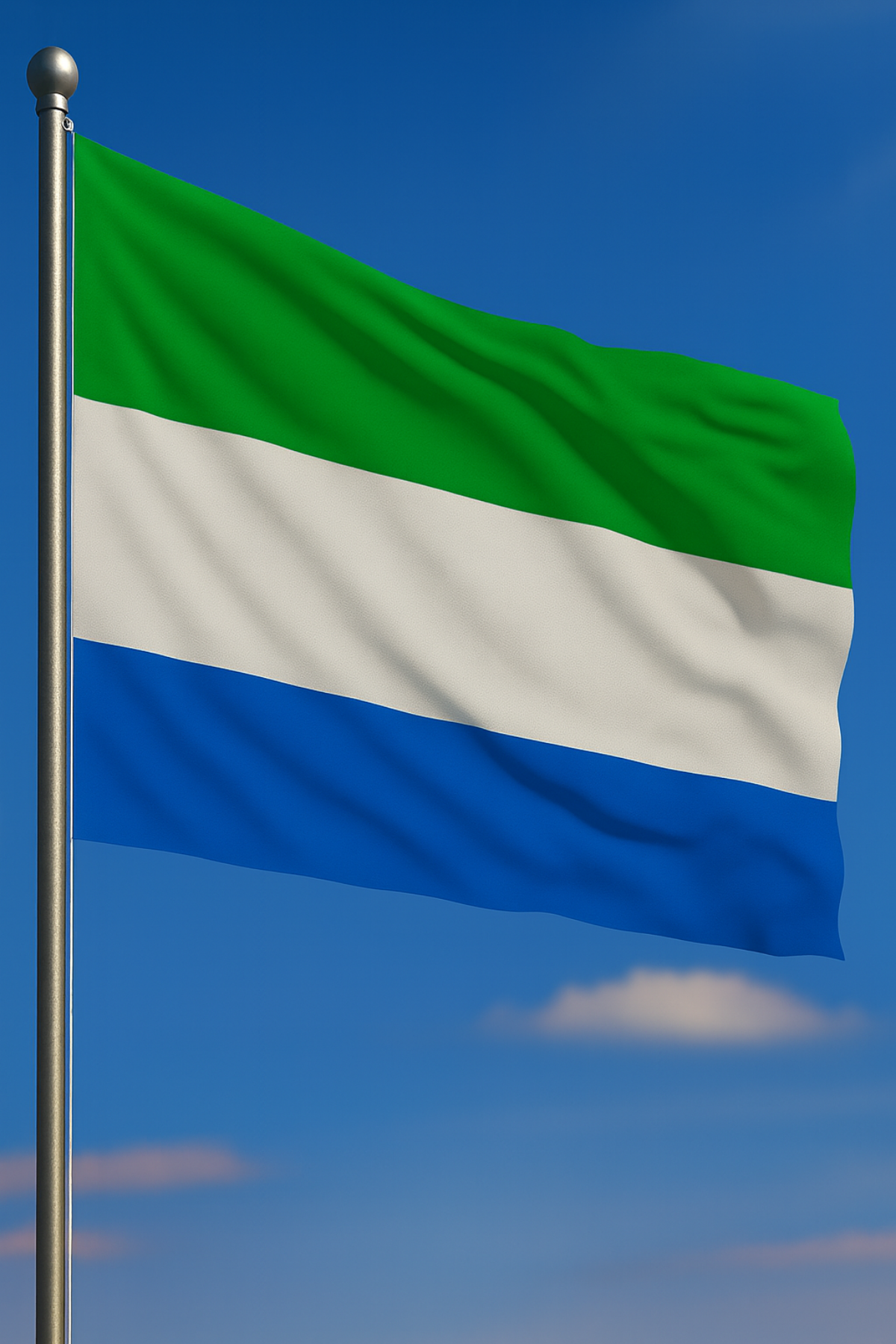 Sierra Leone Bayrağı yakın çekim