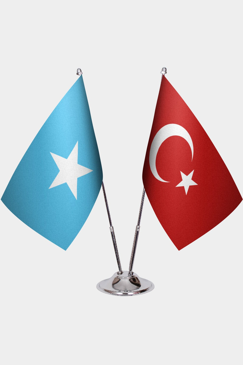 Somali ve Türkiye İkili Masa Bayrağı Seti