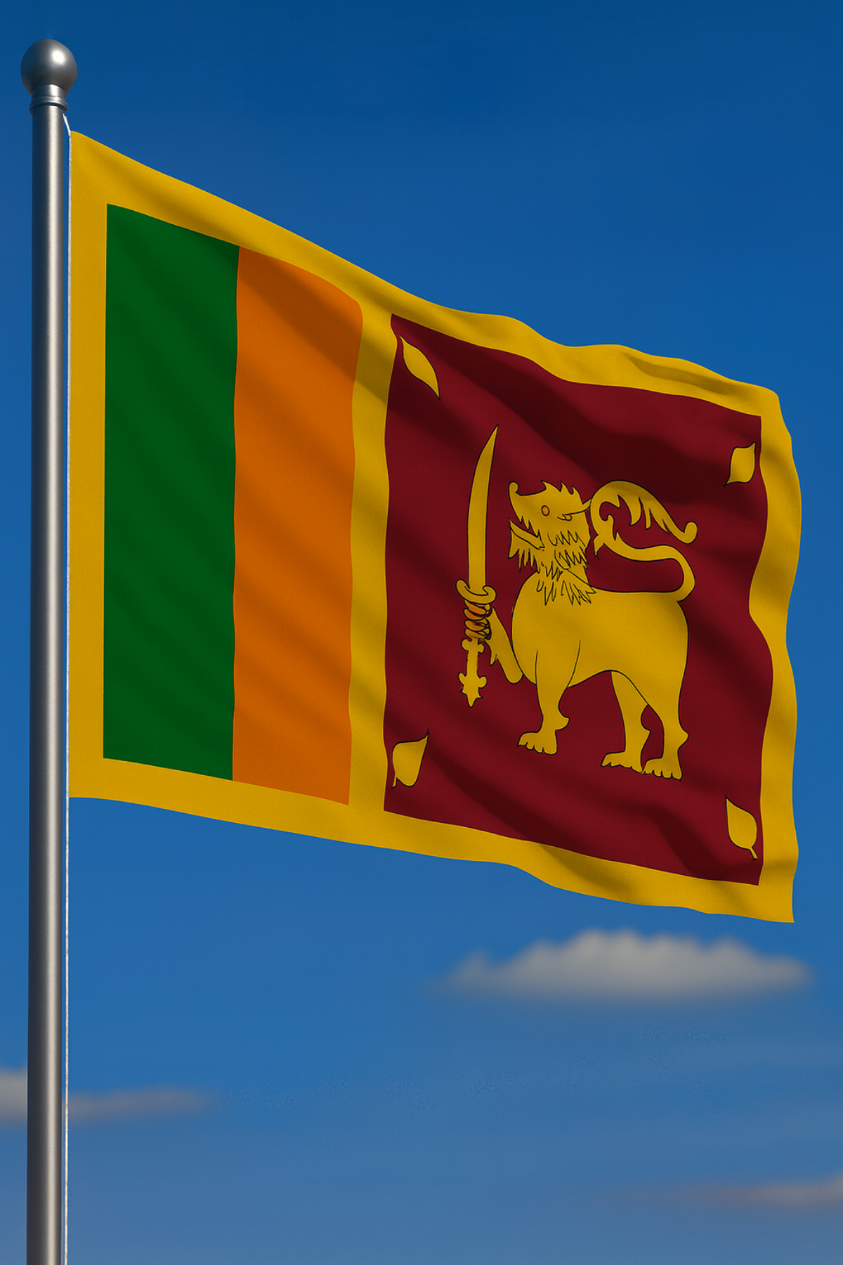 Sri Lanka Bayrağı yakın çekim