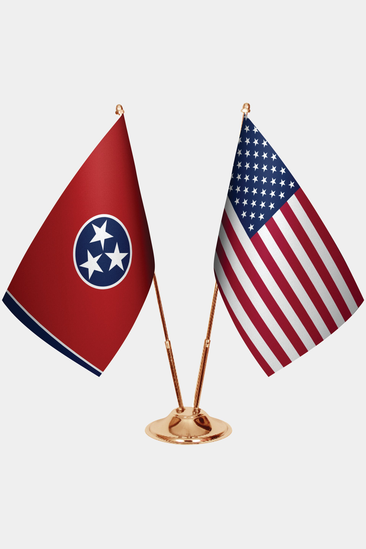 Tennessee ve ABD İkili Masa Bayrağı Seti yakın çekim