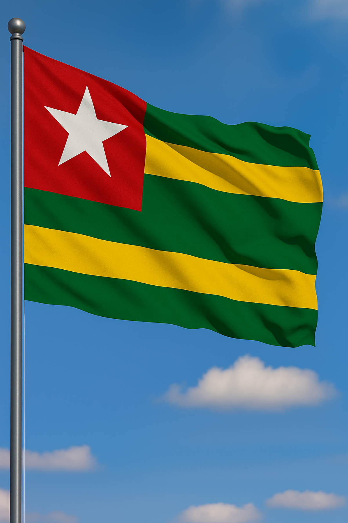 Togo Bayrağı yakın çekim