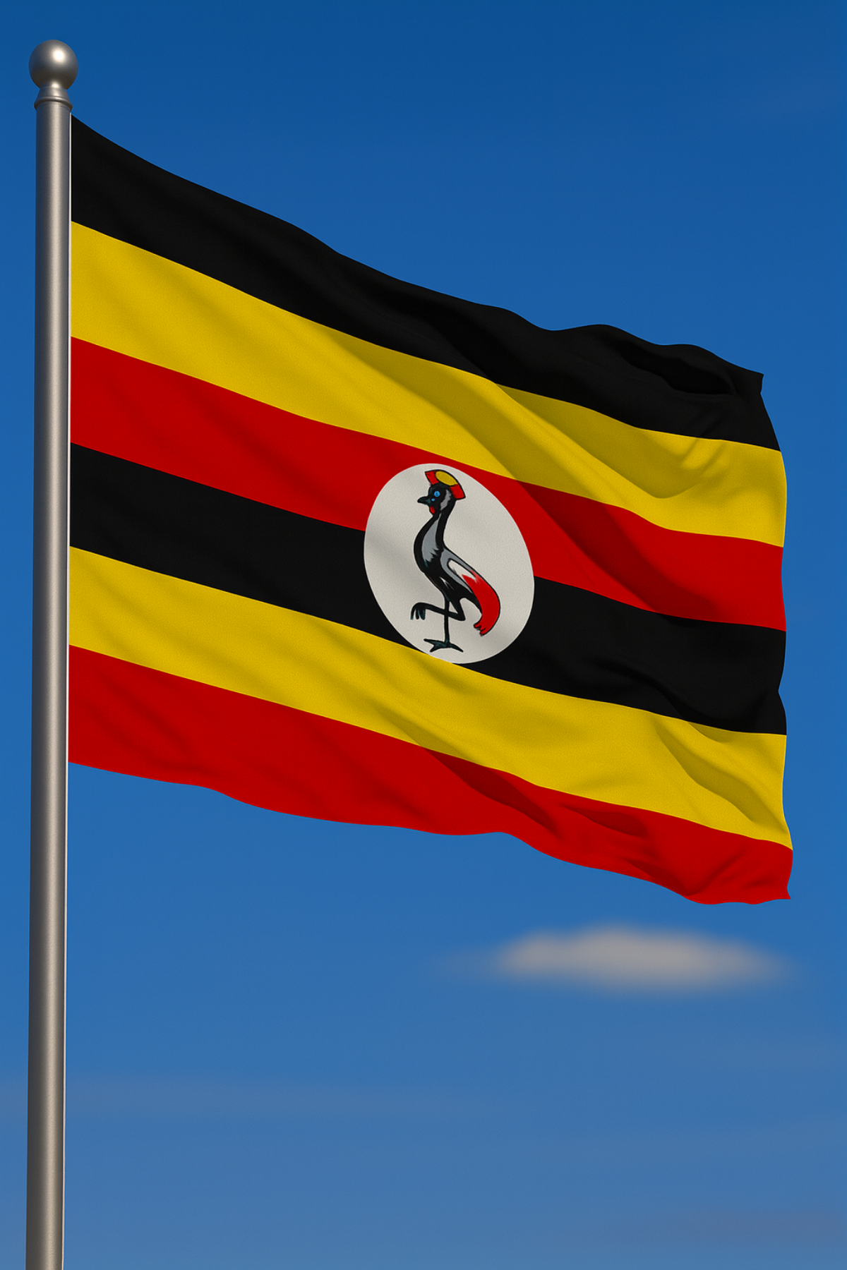 Uganda Bayrağı yakın çekim