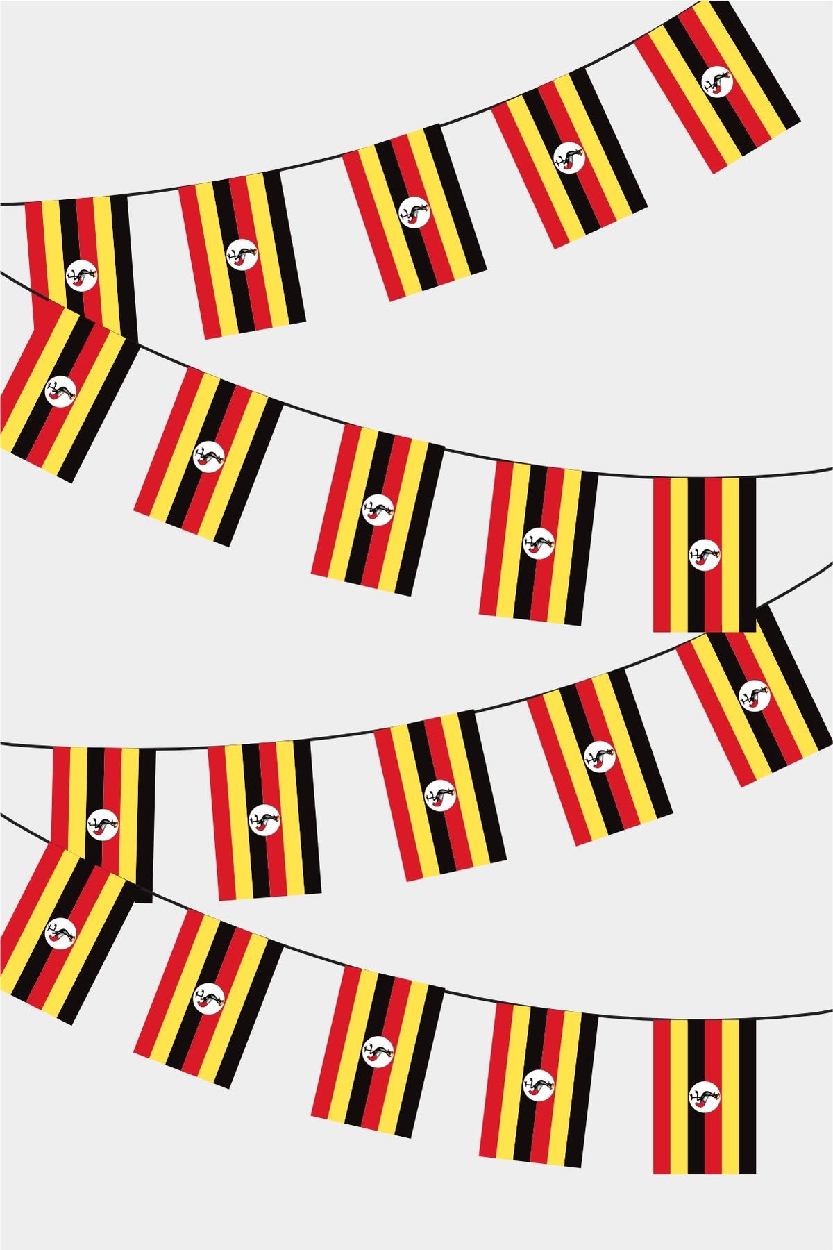 Uganda Dikdörtgen Süsleme Bayrak