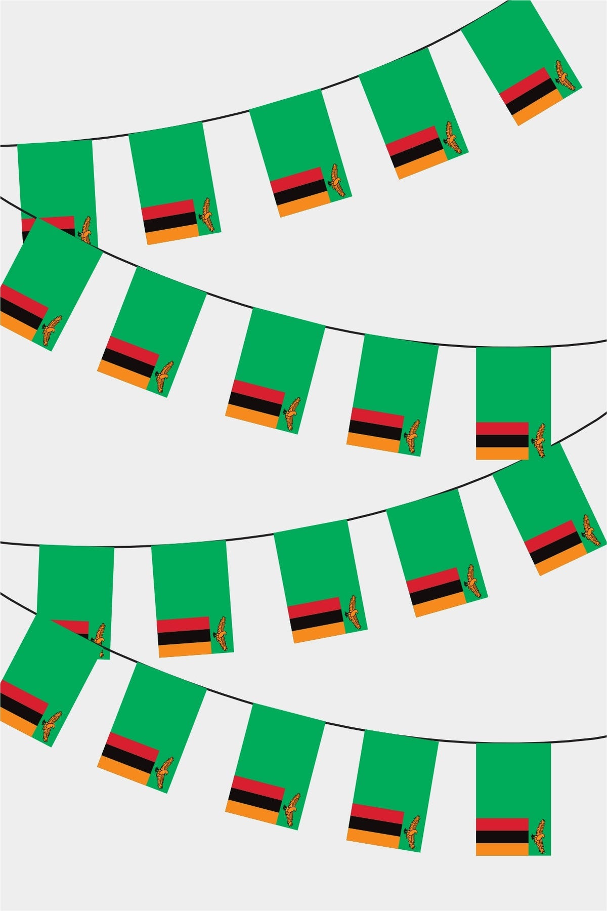 Zambiya Dikdörtgen Süsleme Bayrak