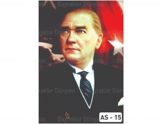 Atatürk Posteri 150x225cm Saten Kumaş