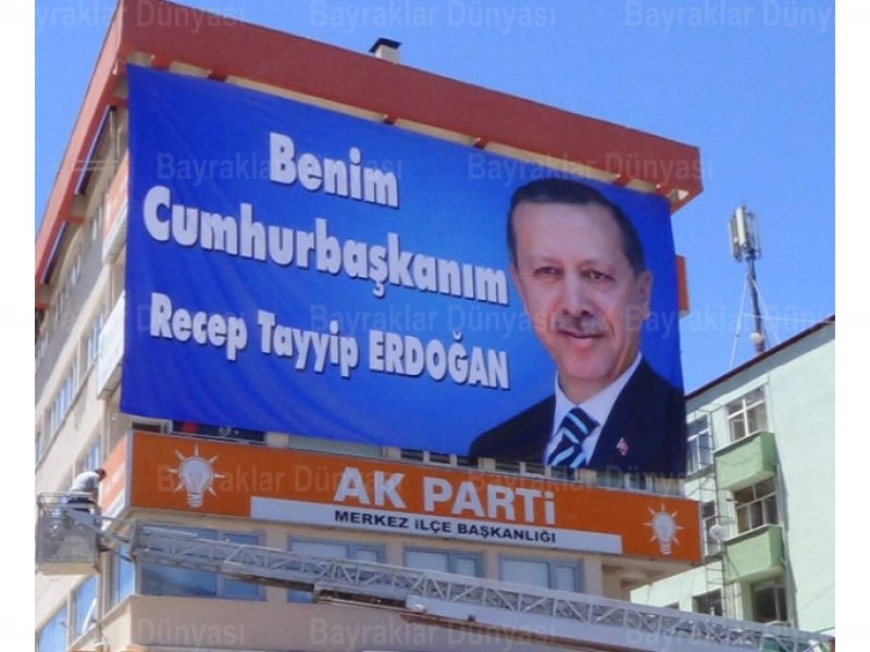 Recep Tayyip Erdoğan Posteri 8x12mt Raşel Kumaş
