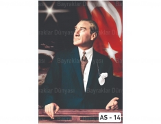 Atatürk Posteri 400x600cm Saten Kumaş