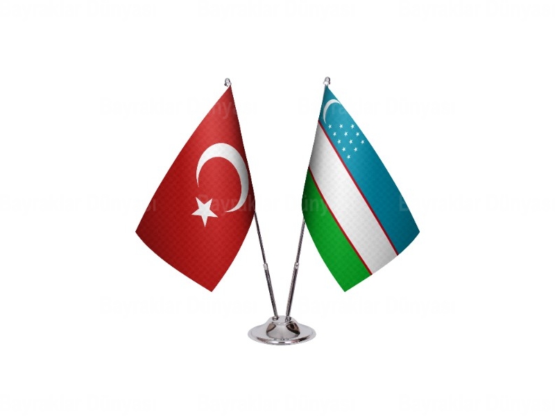 Özbekistan İkili Masa Bayrağı