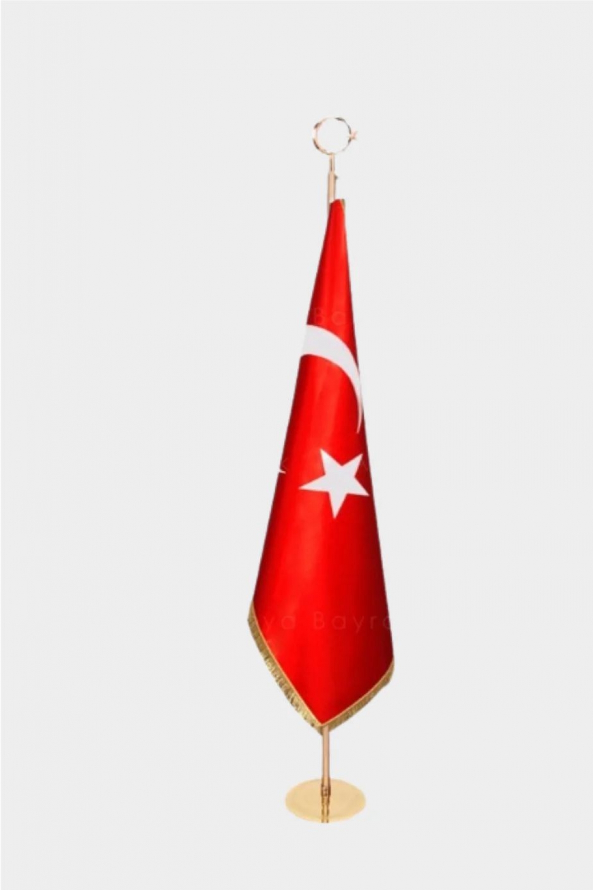 225 cm Saçaklı Sarı Kaplama Makam Bayrağı