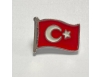 Gümüş Renk Çerçeveli Türk Bayraklı Yaka Rozeti