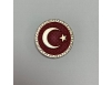 Gri Çerçeveli Türk Bayraklı Yaka Rozeti