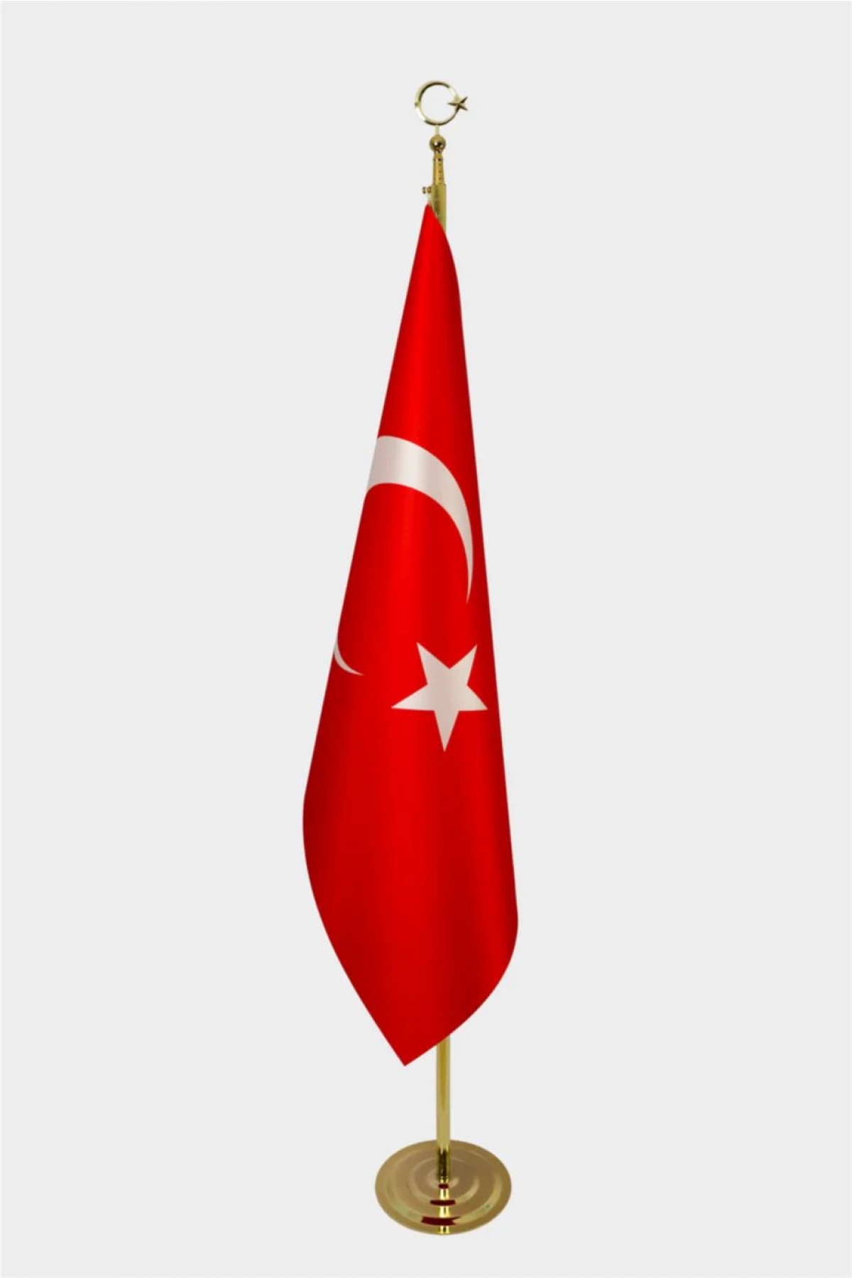 225 cm Saçaksız Sarı Kaplama Direkli Makam Bayrağı 