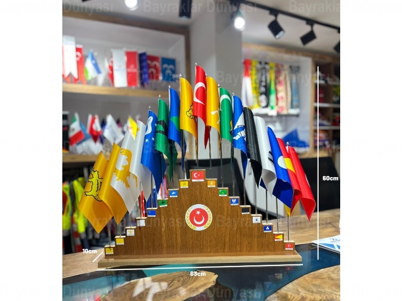 17'li Eski Türk Devletleri Bayrak Seti 