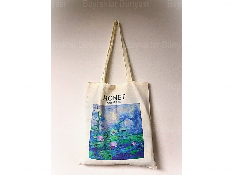 Zambaklar Baskılı Bez Çanta