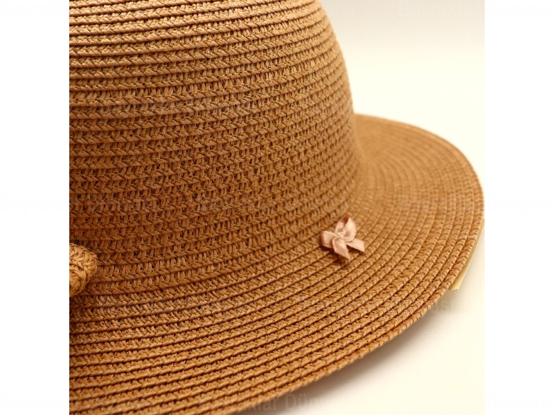 Fiyonk Detaylı Hasır Şapka 2