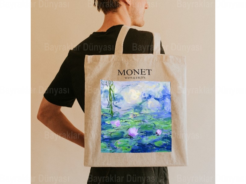 Zambaklar Baskılı Bez Çanta